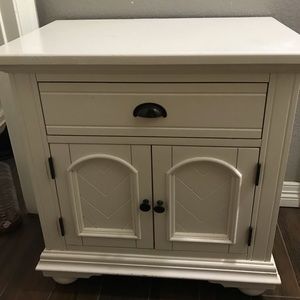 White and black hardware nightstand
